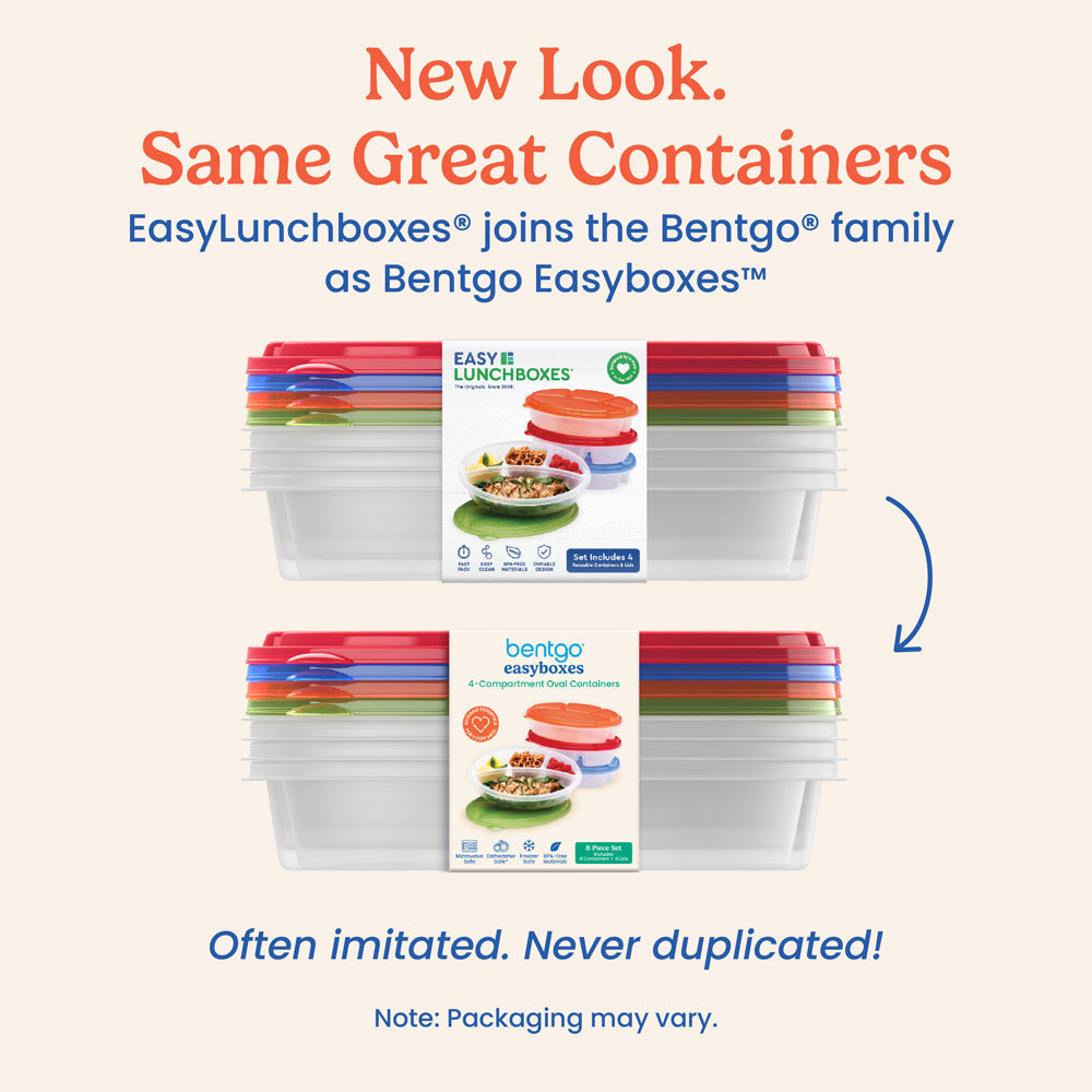 Bentgo Easyboxes 4-Compartment Oval Containers 8-Piece Set