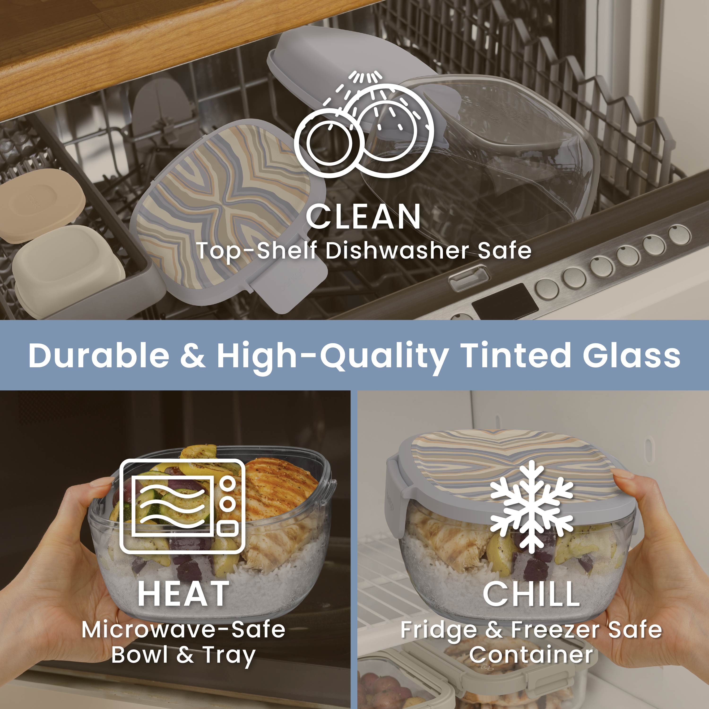 Bentgo Glass Prints All-in-One Salad Container
