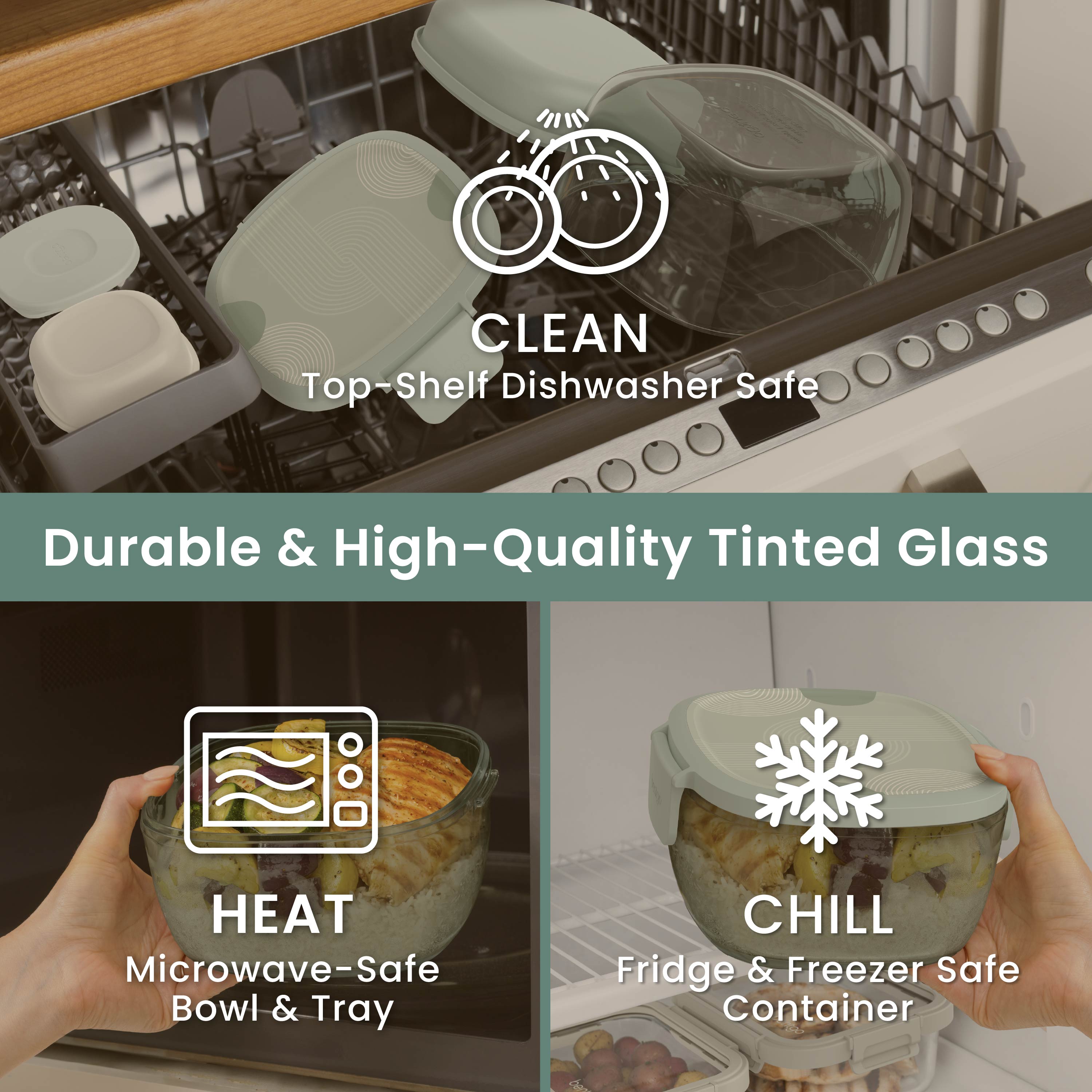 Bentgo Glass Prints All-in-One Salad Container